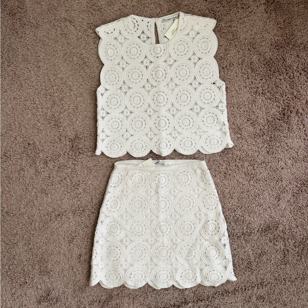 NWT Abercrombie & Fitch Crochet Top and Skirt Set Size XS